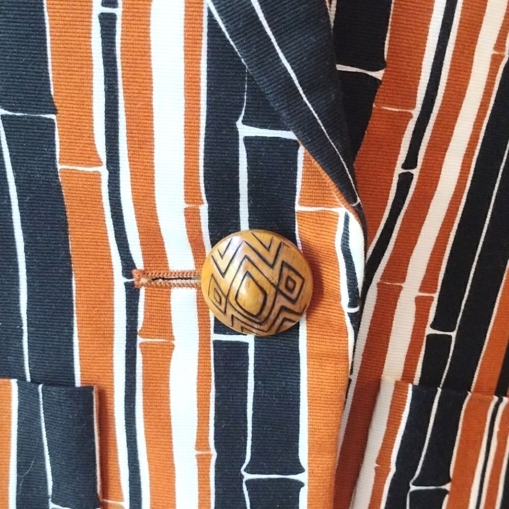 Vintage YSL Yves Saint Laurent Rive Gauche Striped Skirt and Blazer Suit Size 10 - Picture 13 of 16